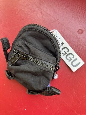 BAGGU Black Mini Backpack Charm with Keyring